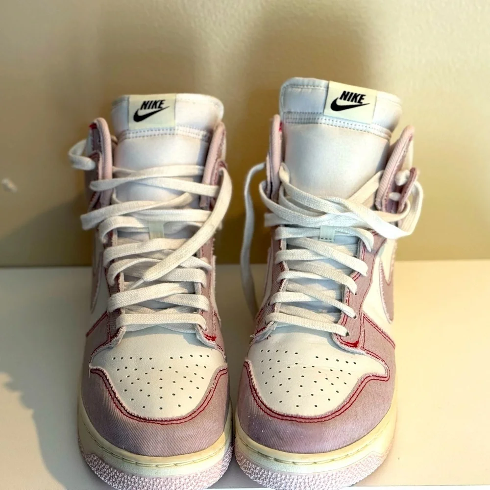 Nike Dunk High White Pink Canvas Sneakers Women’s | Retro Streetwear | Size 11.5